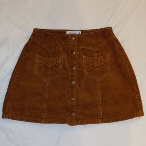 Kendall & Kylie Corduroy Mini Button Skirt